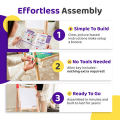 Blue Squid art station with storage encourages independent play