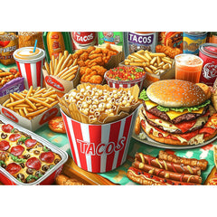 Blueforest 1000-piece burger and fries puzzle hero layout for family nights.