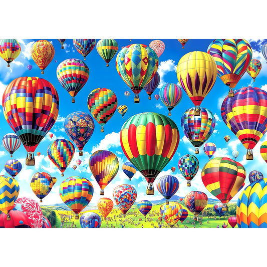 Blueforest 1000-piece balloon panorama puzzle with vivid colors for immersive family nights.
