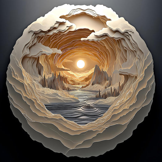 Blueforest Cave Dawn visual puzzle: immersive 500-piece challenge for focus and calm.