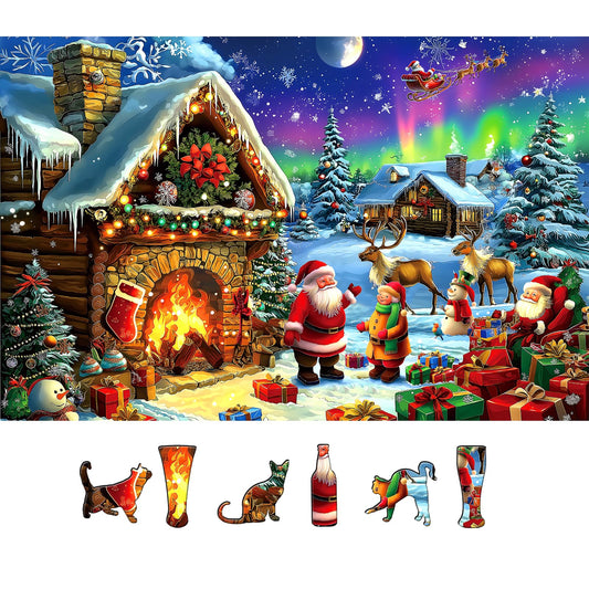 Blueforest Christmas puzzle box with poster for planning your build