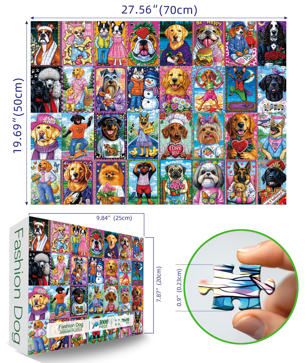 Blueforest colorful dog portraits puzzle offers detailed artwork perfect for quiet evenings.