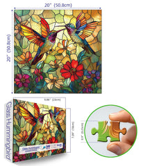 Blueforest hummingbird iridescent feathers illustration for calm puzzling
