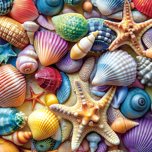 Blueforest ocean seashells starfish puzzle – iridescent shells for cozy evenings and coastal decor