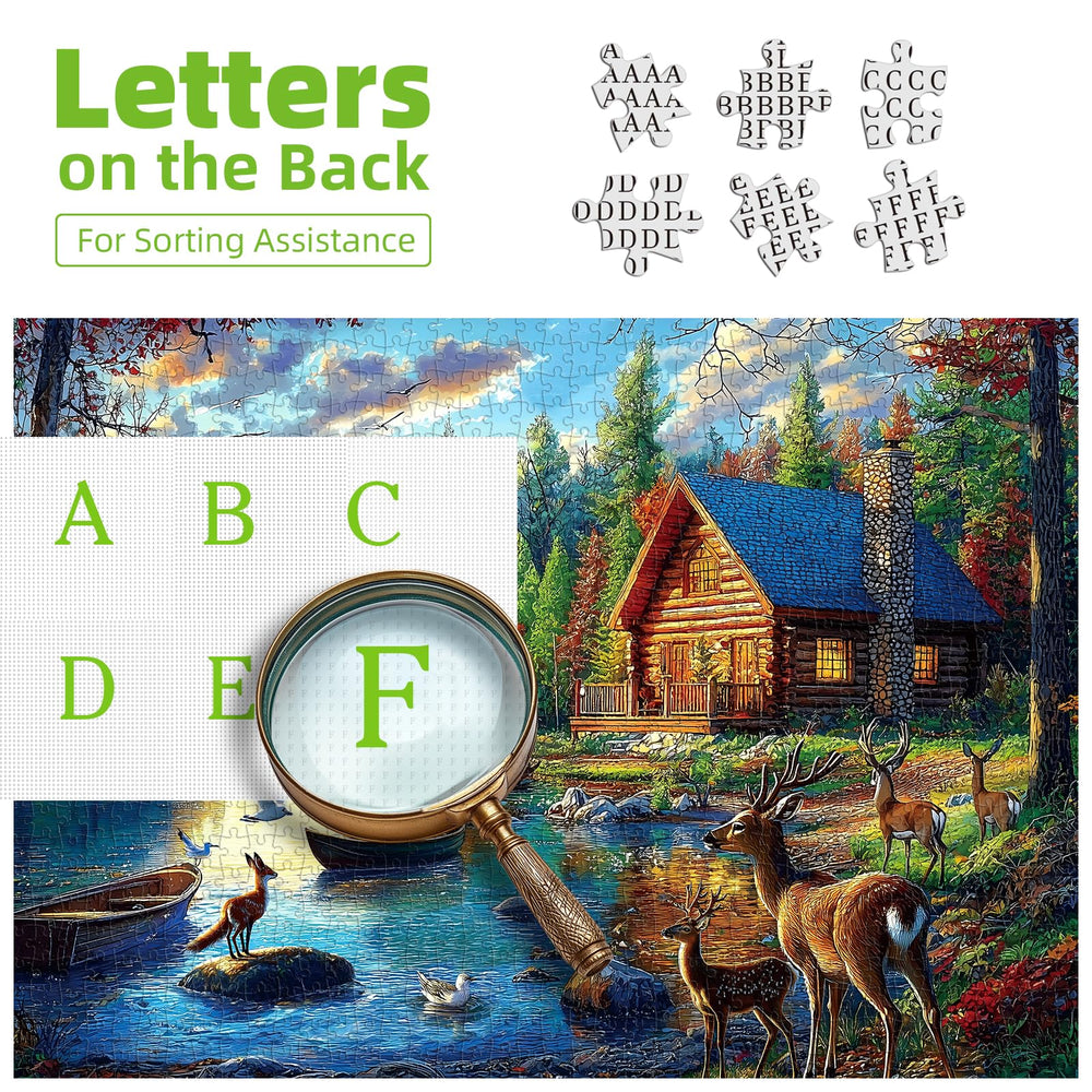 Blueforest puzzle pieces close-up on recycled cardboard highlights eco-friendly quality.