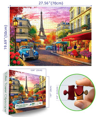Blueforest vintage car street Paris puzzle for cozy game nights.