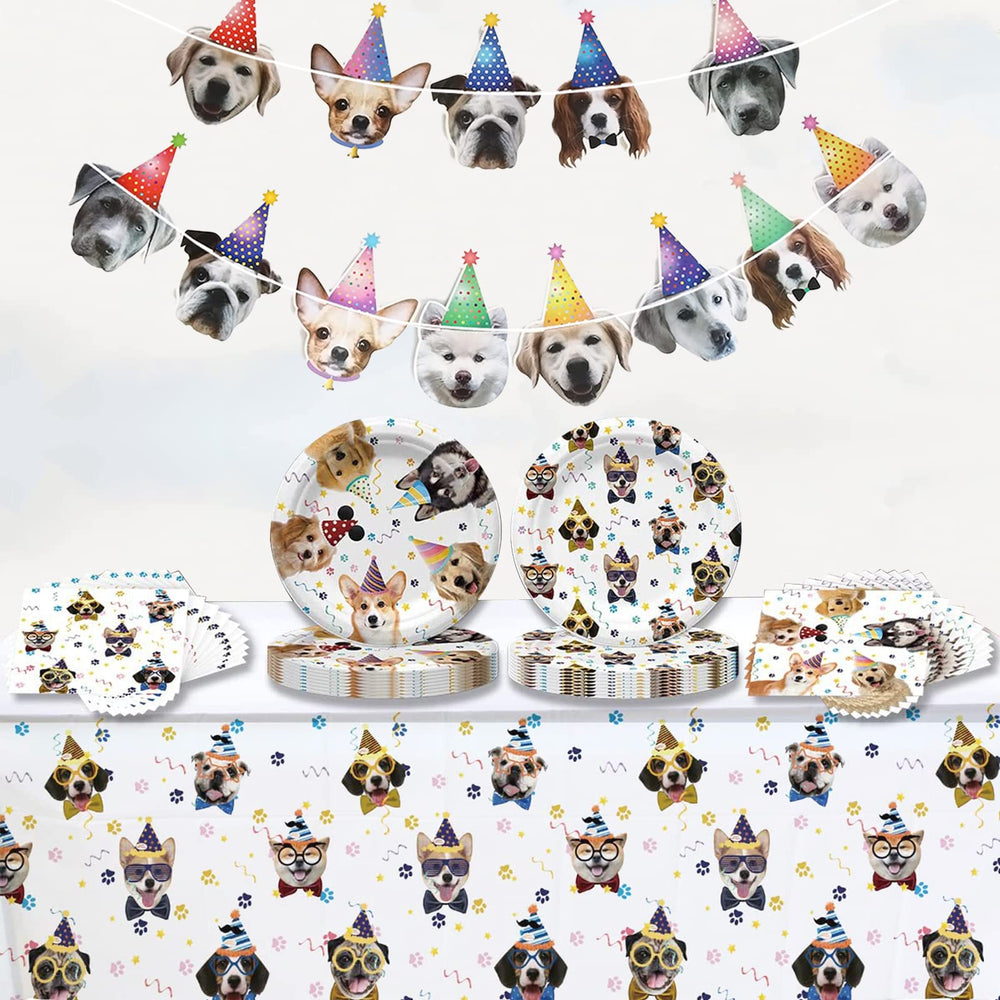 Bluegogo dog party contents image shows everything included for easy setup