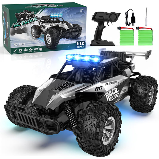 BlueJAY RC car at top speed for outdoor racing excitement.