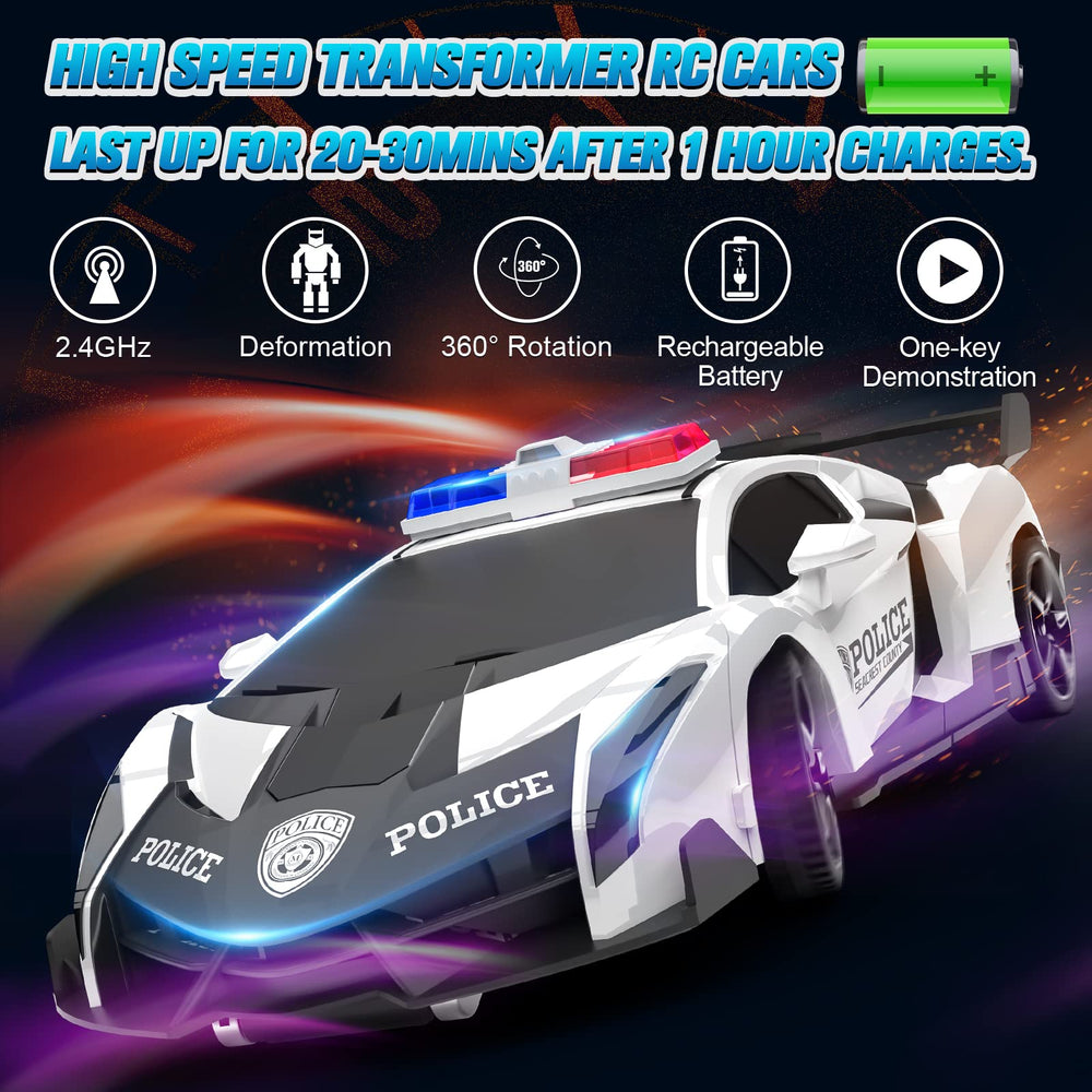 BlueJAY Transform RC car robot mode action shot with 360° rotation