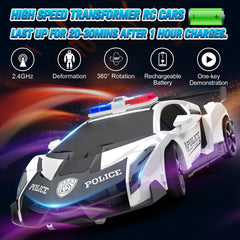 BlueJAY Transform RC car robot mode action shot with 360° rotation