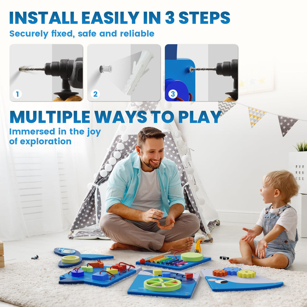BlueWood Whale bead travel track invites curious exploration and steady hand coordination.