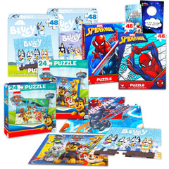 Bluey 24-piece puzzle bundle 1 promotes early problem-solving and cooperative play.