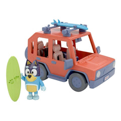 Bluey 4WD vehicle top opening enables quick figure placement.