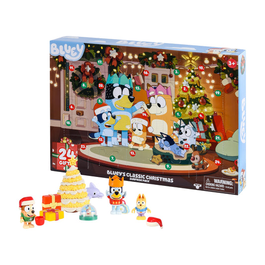 Bluey Advent Calendar 24 windows highlights daily festive surprises for kids.