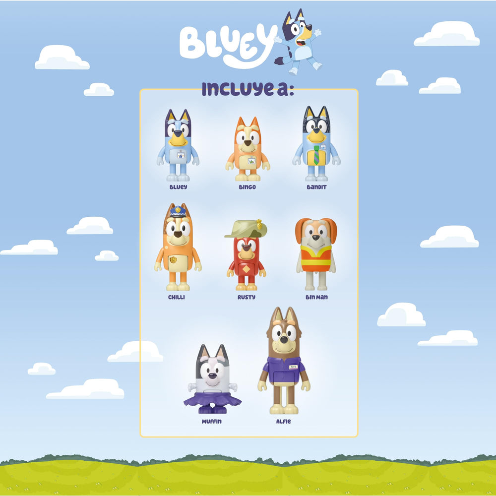 Bluey and friends display for complete collection and display scenes