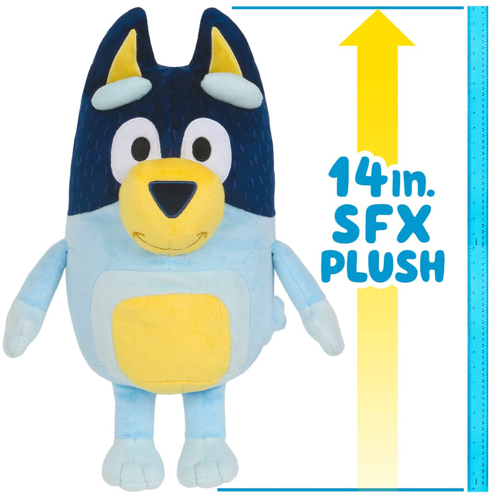 Sing-along mode lets kids enjoy Bluey's theme song during playtime.