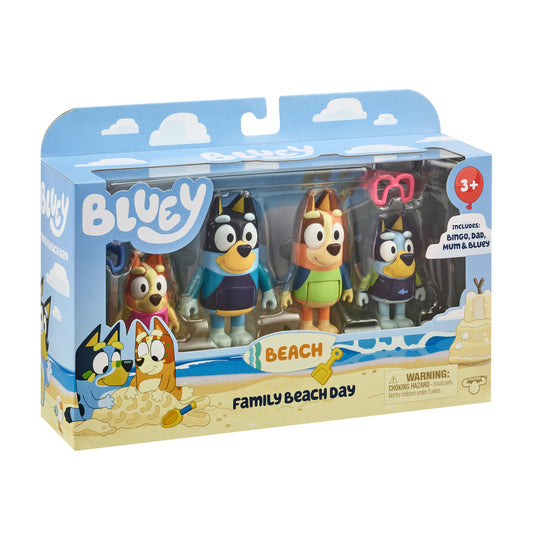 Bluey Beach Day Play Chilli figure wearing a sunny hat for imaginative seaside stories.