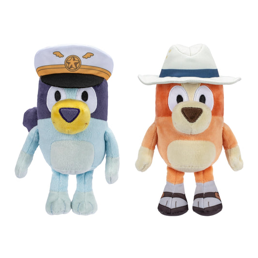 Bluey and Bingo plush two-pack for cozy playtime and bedtime snuggles.