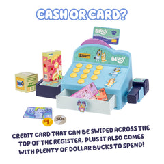 Bluey cash register playset with Dollar Bucks for authentic pretend purchases