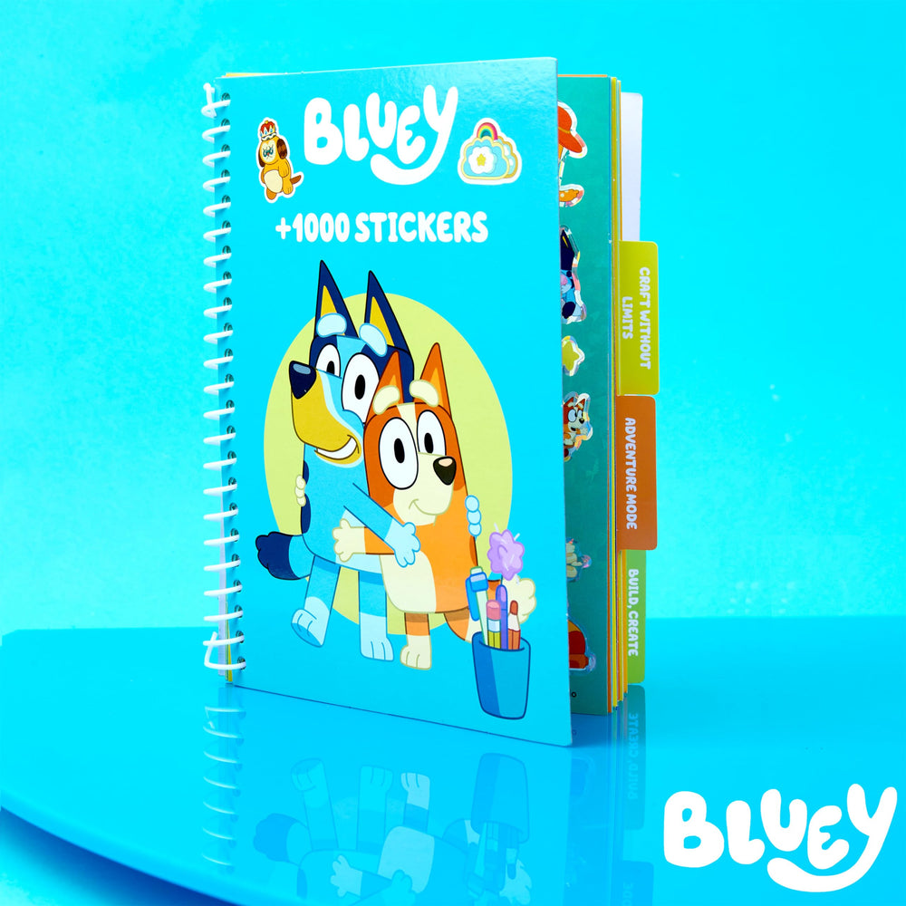 Bluey Sticker Book sticker sheets spread with over 1000 colorful stickers