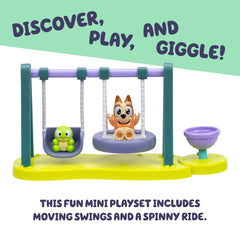 Bluey Turtleboy on swings encourages cooperative, shared adventures.