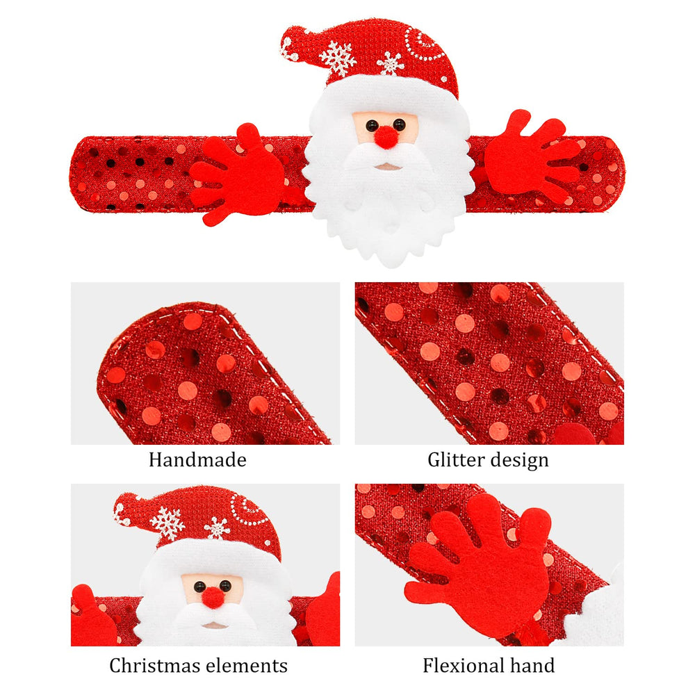 Blulu 20-pack Christmas slap bracelets shown in a complete holiday set.