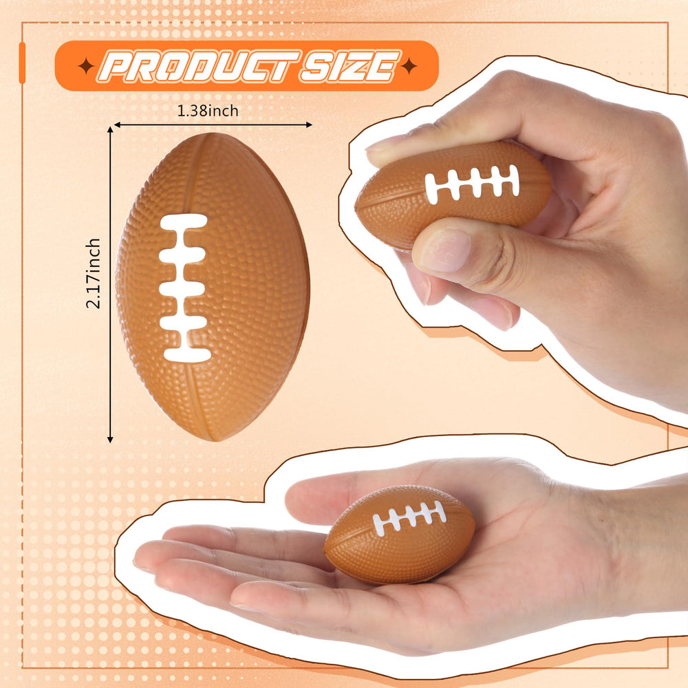 Blulu mini foam footballs closeup realistic design for parties and prizes.