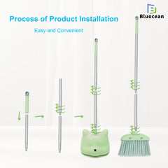 Bluocean cartoon cat design broom encourages playful cleaning and parent-child interaction