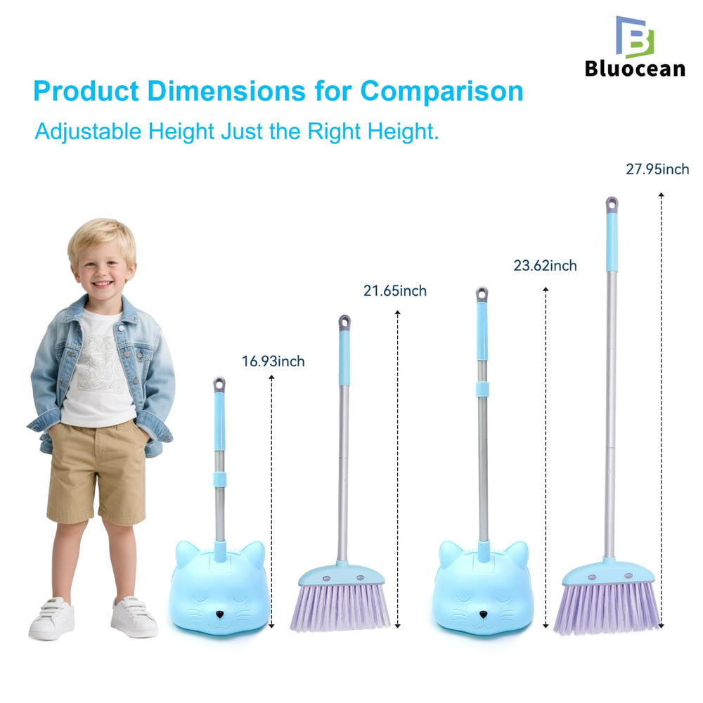 Bluocean dustpan hugs ground for efficient sweeping.