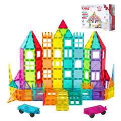 Bmag 130pcs magnetic tiles set sparks open-ended creativity and color exploration.