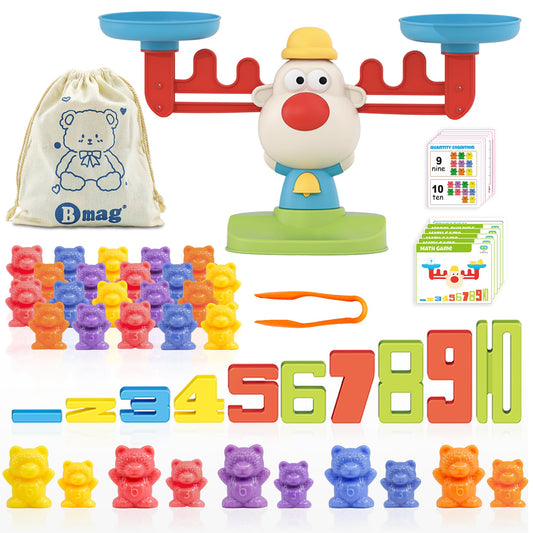 Bmag Balance Math Toy bears and numbers on a scale for interactive counting