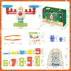 Bmag Balance Math Toy includes a tweezer and storage bag for neat play
