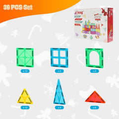 Bmag magnetic tiles 36pc doors and windows enable interactive, kid-friendly play sessions