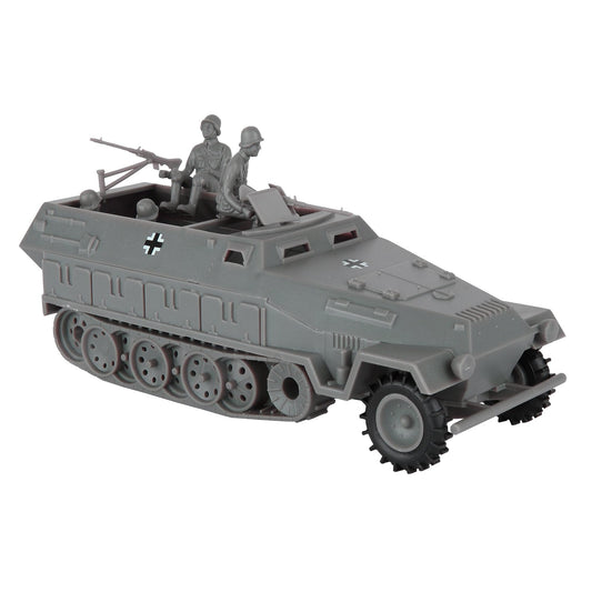 BMC Toys Hanomag half-track gray body for authentic WW2 display.