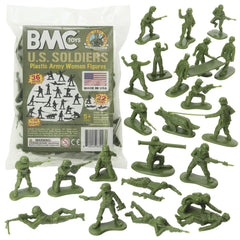 BMC Toys Plastic Army Women in olive drab ready for imaginative battle scenarios.