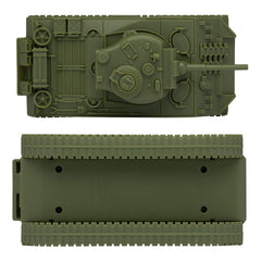 BMC Toys Sherman M4 tank side profile showing durable olive drab construction.