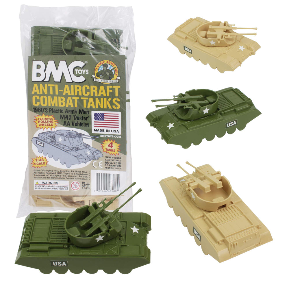 BMC Toys Payton AA tanks in desert tan for classic military play