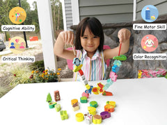 BMTOYS laces and sticks demonstrate simple, safe threading practice.