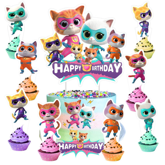 BNFUO Super Cats cake topper adds vibrant focal point to birthday cake