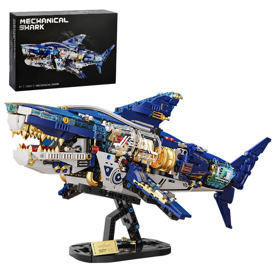 BNG Mechanical Shark with display stand enhances desk decor and showcases craftsmanship.