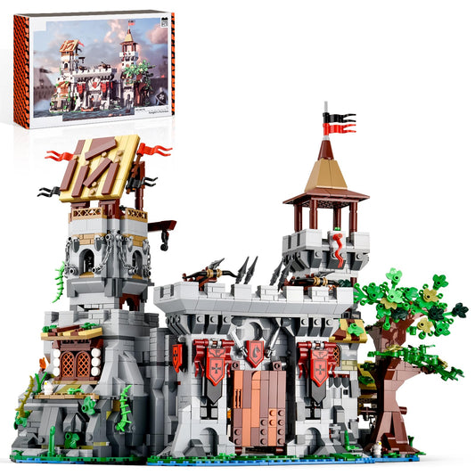 BNG Medieval Castle Building Set front view showing a grand fortress for display