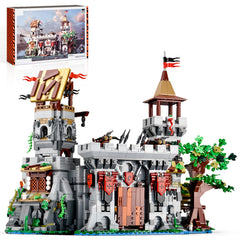 BNG Medieval Castle Building Set front view showing a grand fortress for display