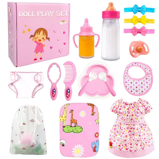 BNUZEIYI doll accessories with changing mat for tidy pretend diaper changes.