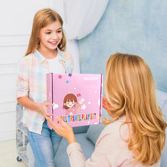 BNUZEIYI 18-inch doll pretend makeup toy enhances creative dress-up moments.