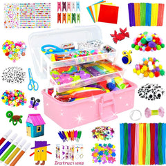 BNUZEIYI 3-layer craft box top view for organized storage and quick access