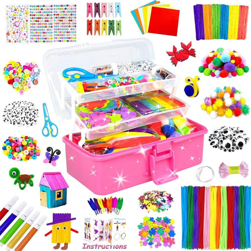 BNUZEIYI 3000-piece crafts kit spread on a table, ideal for imaginative, hands-on play.