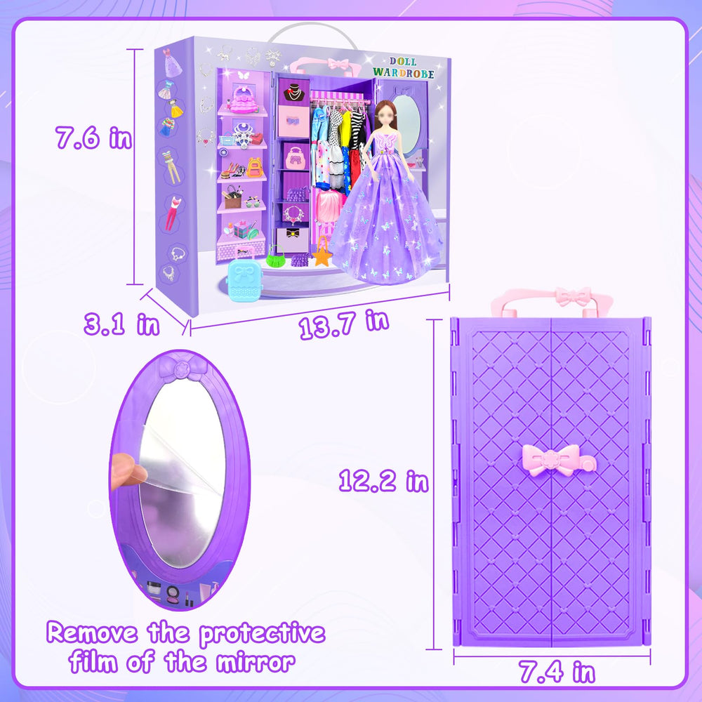 BNUZEIYI doll accessory pack includes necklaces, hangers, flowers, and hearts.