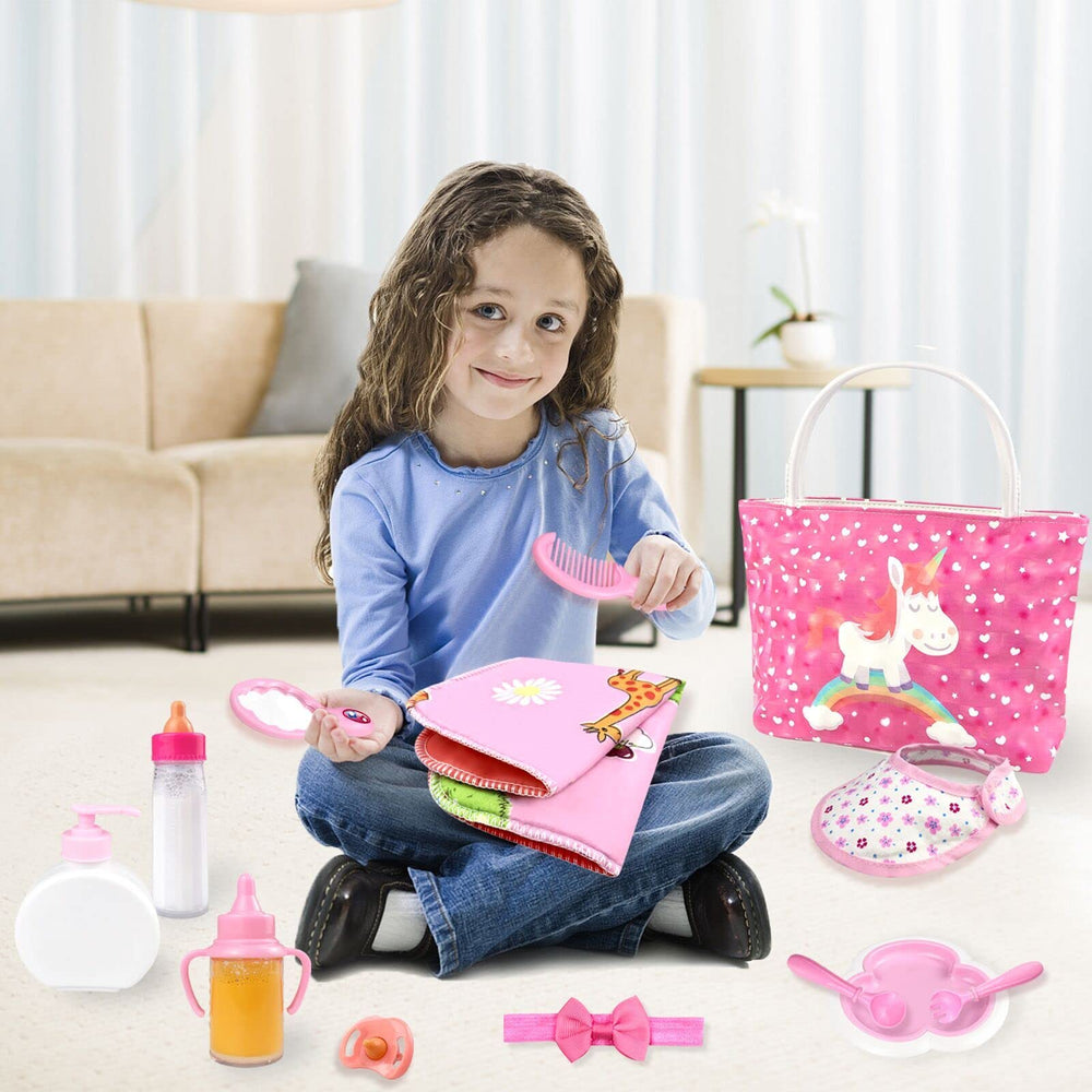 BNUZEIYI headband and clothes kit for cute dress-up moments with dolls.