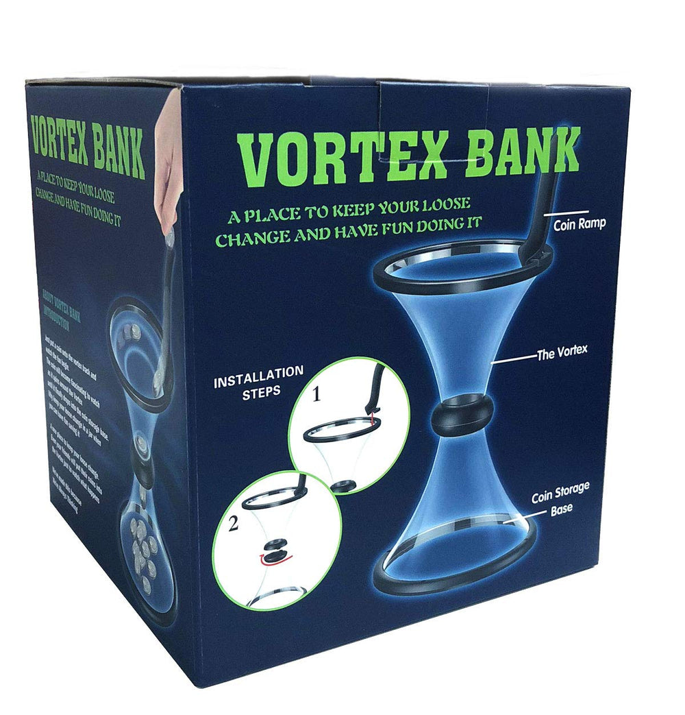 Bo-Toys Vortex bank displays spiral path for engaging savings and observation