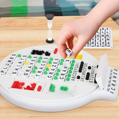 Boardle letter tiles provide tactile word-building for strategic play.